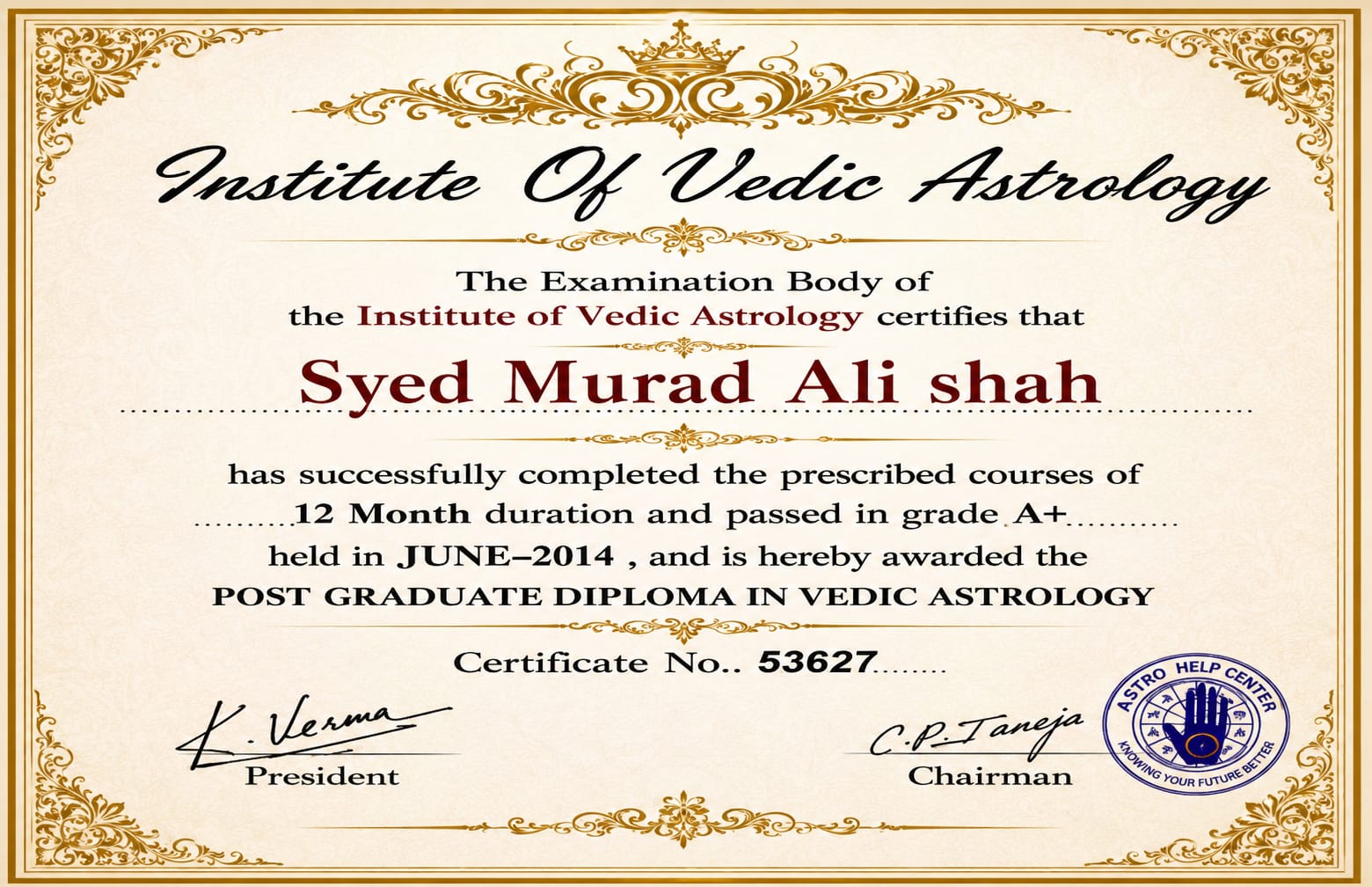 Certificate